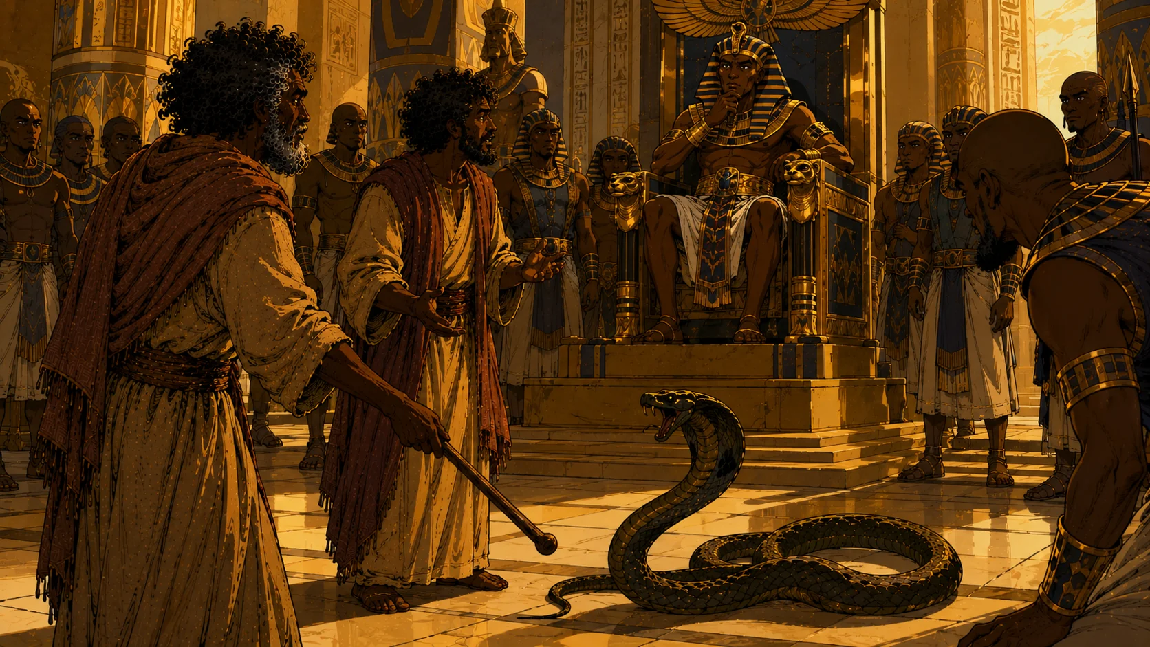 The Staff Becomes a Serpent Before Pharaoh — Exodus 7:8–13